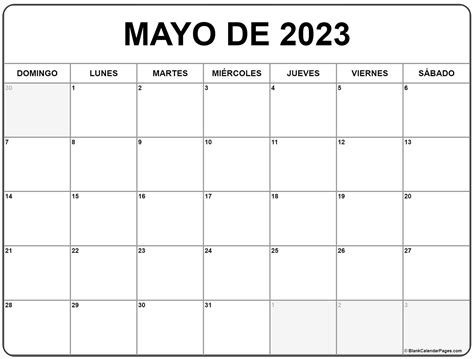Mayo 2023 Para Imprimir mayo de 2023 calendario gratis | Calendario mayo